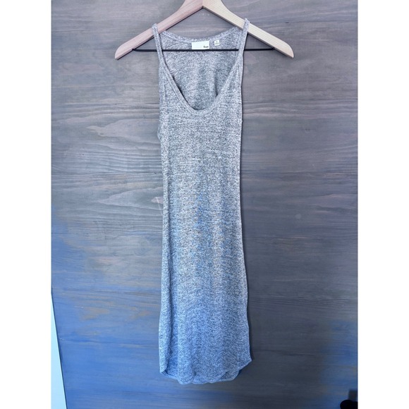 Aritzia Wilfred Free‎ Yasmin Dress Size XS Light Heather Gray Knit Cutout - Picture 2 of 4